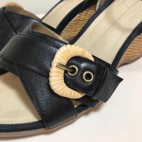 Rockport Woven Wedge Heel Sandal Black Size 10 - Picture 6 of 8